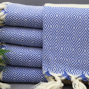 Tea Towel-Turkish Handtowel-Face Towel-Personalized Gift-Wedding Favor-20''x40''-Home Decor-Medium Blue Hand Towel-Small Towel(YMZ,LMS,PSKR)