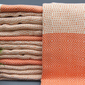 Orange Blanket-Throw Bed Cover-Cozy Bedspread-Turkish Blanket-79''x95''-Sofa Cover Blanket-Whoelsale Bedspread-Gift Blanket-(TYFN,NFS,PK)