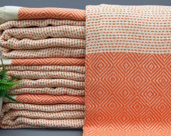 Orange Decke-Türkische Decke-Gemütliche Tagesdecke-Türkische Decke-Sofa Decke-Decke-Whoelale Tagesdecke-Geschenk Decke-