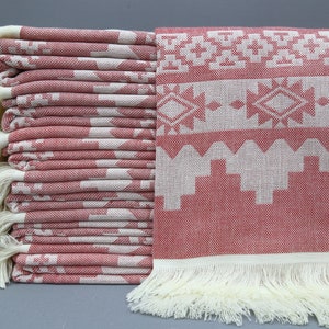 Turkish Towel,Personalized Gift Towel,Red Throw Towel,Kilim Design Towel,40&#39;&#39;x70&#39;&#39;,Modern Bath Towel-Red Kilim Towel-Turkish Throw-(MRT,KLM)