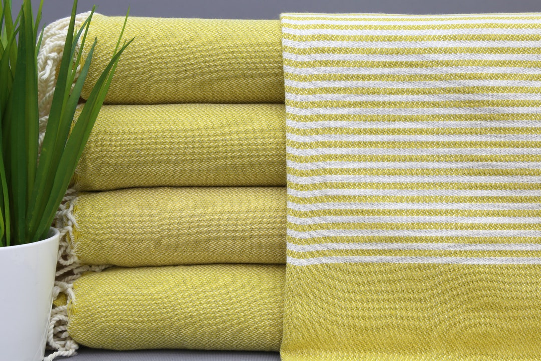Turkish Towelthrow Towelbeach Towelmustard Towelhandmade Etsy UK