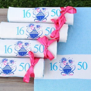 Toalla de playa turca personalizada, regalo bordado para bodas