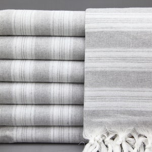 Asciugamano Peshtemal-Asciugamano Turco-Asciugamano da Spiaggia-Asciugamano Regalo Sposa-Asciugamano Grigio Chiaro-Asciugamano all'Ingrosso-Asciugamano Fatto a Mano-Regalo Damigella d'Onore-(YRM,SRY)