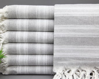 Peshtemal Towel-Turkish Towel-Beach Towel-Bride Gift Towel-40"x70"-Light Gray Towel-Wholesale Towel-Handmade Towel-Bridesmaid Gift-(YRM,SRY)