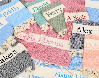 Personalisiertes Strandtuch, Bachelorette Party Favor, Brautjungfer Geschenk, Mädchen Reise Geschenk, Strand Brautparty Handtuch, Benutzerdefiniertes Namenstuch, Großverkauf