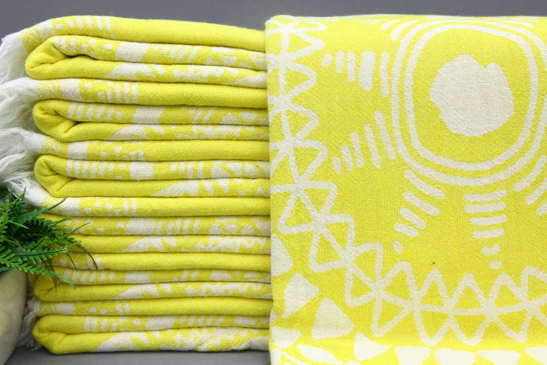 Turkish Toweldual Faced Towelthrow Towelbeach Towellight Yellow