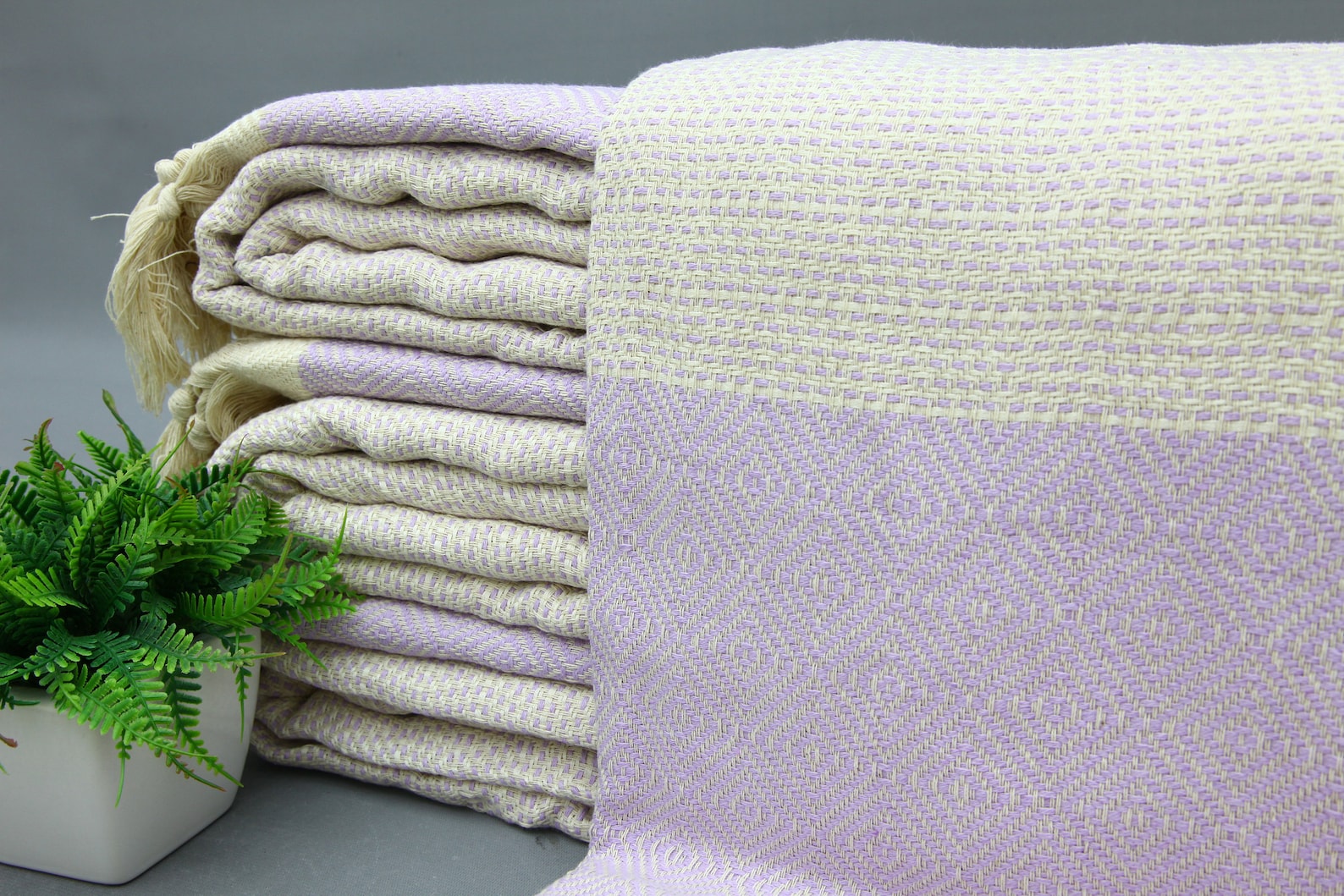 Turkish Blankethandmade Bedspreadlilac Blanketcotton Etsy UK