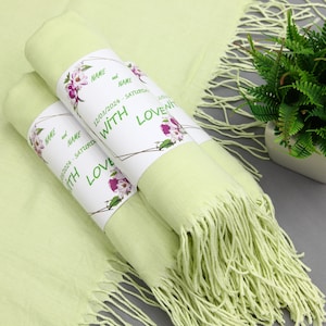 Pashmina Shawl-Gift Scarf-Quality Scarf-Wedding Pashmina-26&quot;x67&quot;-Wedding Scarf-Personalized Bridesmaid Gift-Lime Green Pashminas-Bulk Shawl
