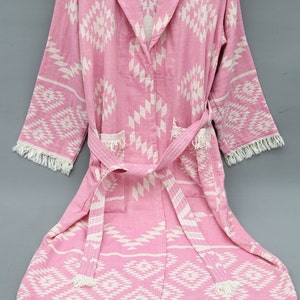 Ethnische Robe, Azteken-Design-Robe, Strand-Kimono, weicher Bademantel, Mädchen-Reise-Geschenk, Baumwollrobe, Badebekleidung, türkische benutzerdefinierte Strandrobe, Partygeschenk