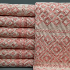 Aztce Towel,Turkish Towel,Wholesale Towel,40&#39;&#39;x67&#39;&#39;,Beach Towel,Bath Towel-Salmon Towel-Organic Towel-Peshtemal Towel-Home Decor(MRT,RM)