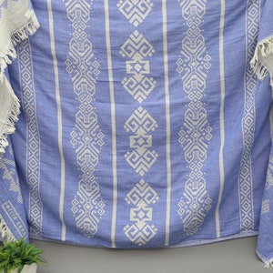 Blue Aztec Towel-Peshtemals-Turkish Towel-Bachelorette Gift Towel-Bridesmaid Towel-36&#39;&#39;x70&#39;&#39;-Personalized Towel-Turkish Peshtemal-(DBLL,ZTK)