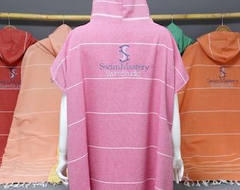 Personalized Hooded Poncho for Girls Trip, Beach Cover Up, Bridal Shower Party Gift, Custom Unisex Surf Poncho, Wholesale Poncho for Friends