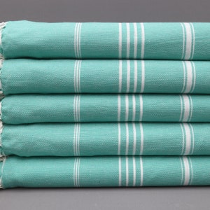 Turkish Towel-Turquoise Bath Beach Towel-Quick Dry Towel-40&#39;&#39;x67&#39;&#39;-Bathroom Towel-Sand Free Trowel-Spa Peshtemal Turquoise (DBLL,SLTN)