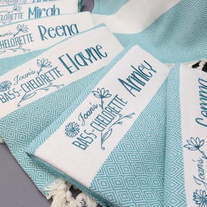 Toalha de praia personalizada, 70x40 ", toalha de viagem para meninas, despedida de solteira, presentes personalizados de casamento, toalha de festa de noiva de praia, presente de festa