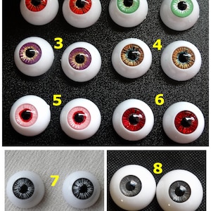 One Pair BJD doll eyes line Grey Green pink red golden black 8mm 10mm 12mm 14mm 16mm 18mm 20mm 22mm 24mm 26mm 30mm