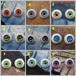 One Pair BJD doll eyes,Some No Pupils,Orange,Yellow,Rose Red,Stars Blue,Green,8mm,10mm,12mm,14mm,16mm,18mm,20mm,22mm,24mm,26mm,30mm choice