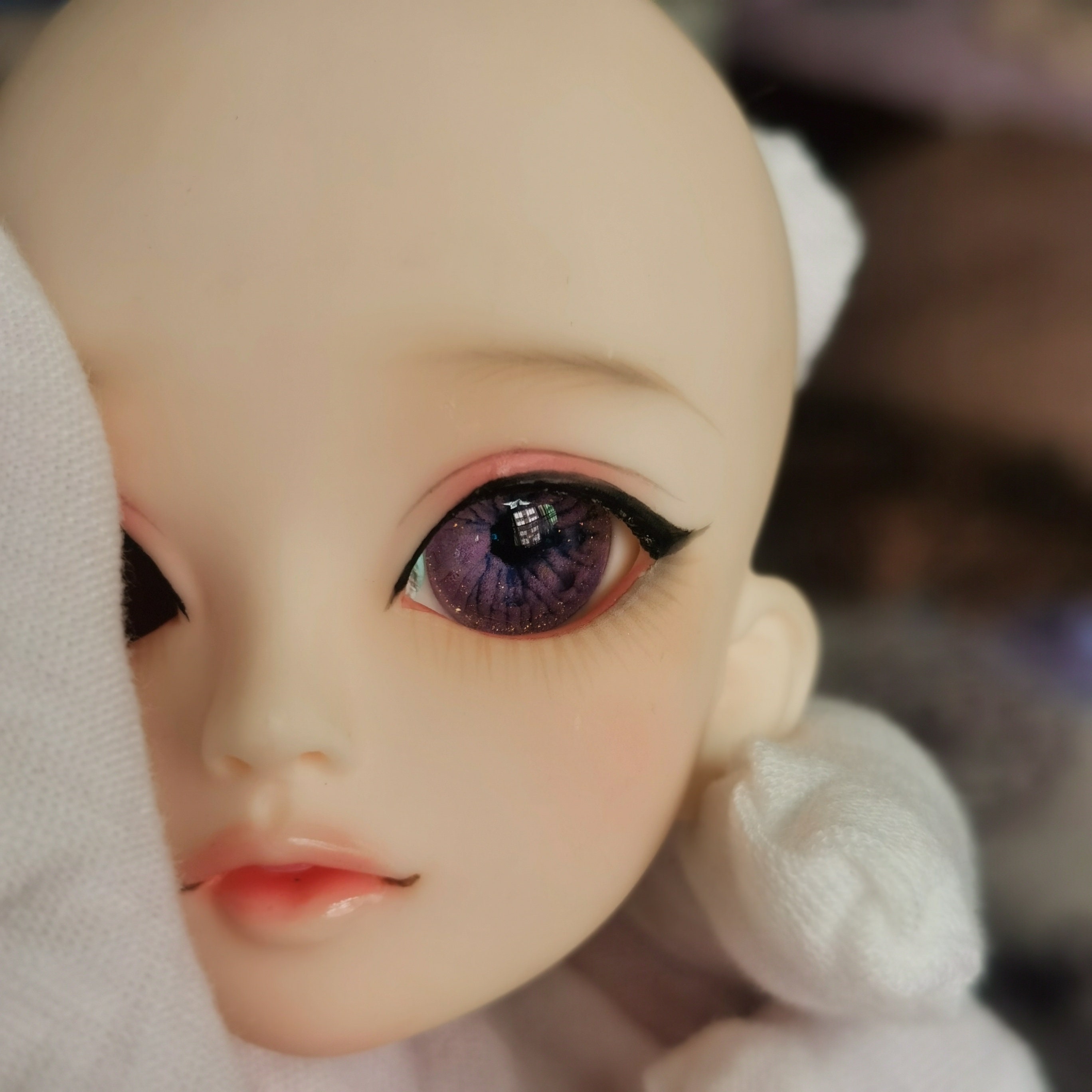 Home & Hobby 12mm bjd eyes purple and gold magic resin Doll & Model ...