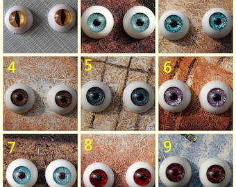 One Pair BJD doll eyes Blue.Brown,GoldenPurple,Red,8mm,10mm,12mm,14mm,16mm,18mm,20mm,22mm,24mm,26mm,30mm for Choice