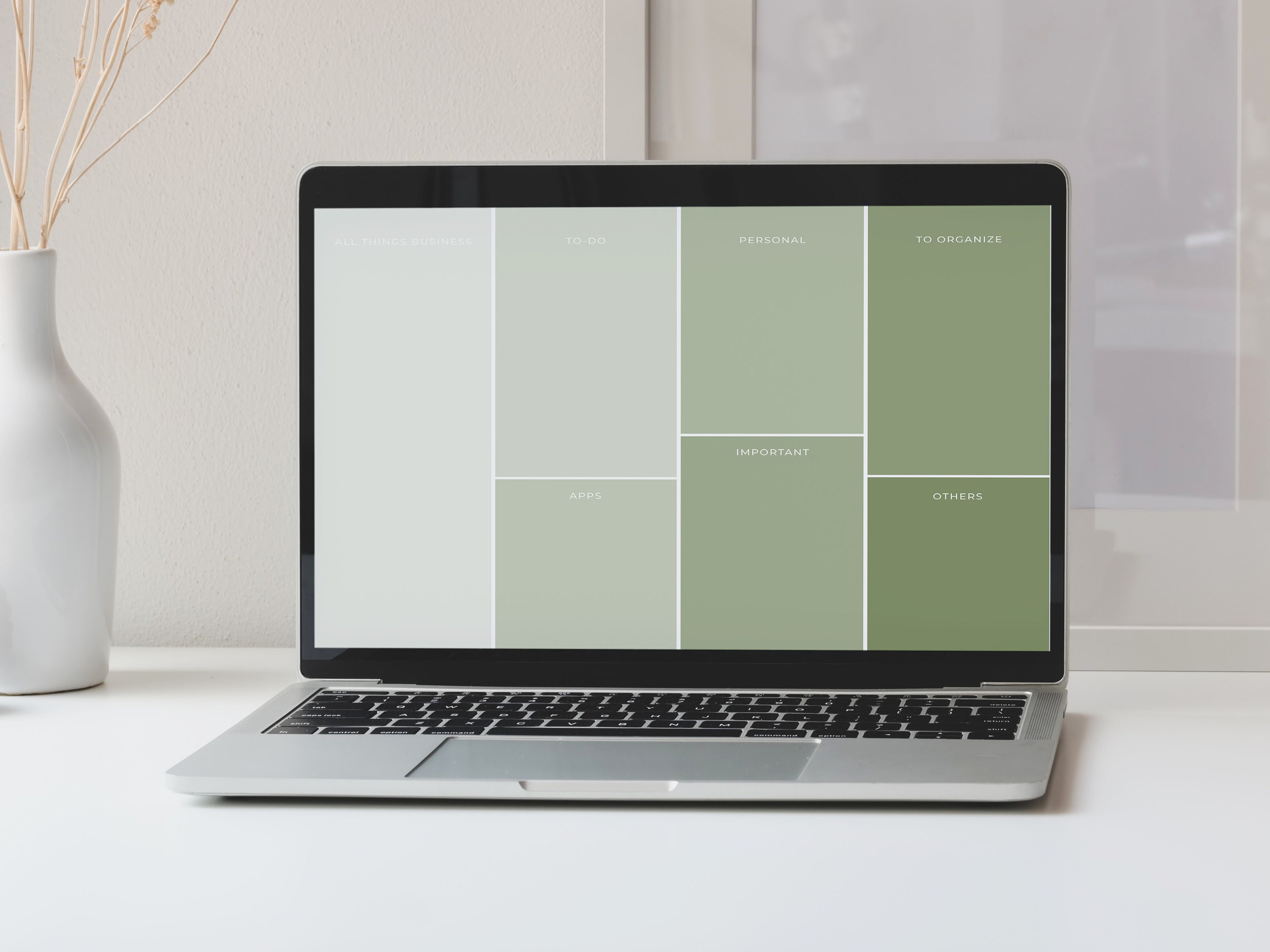 Desktop Wallpaper Organizer Sage/pastel Green Etsy UK