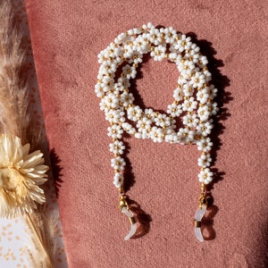 Sunglasses Chain - Daisy chain White & Gold
