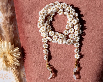Sunglasses Chain - Daisy chain White & Gold