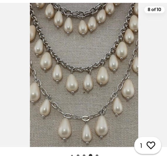 Talbot Silver Tone Teardrop Pearl Necklace - image 2