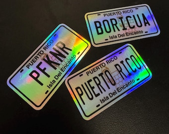 Calcomanía adhesiva para matrícula de Puerto Rico, Boricua, PFKNR