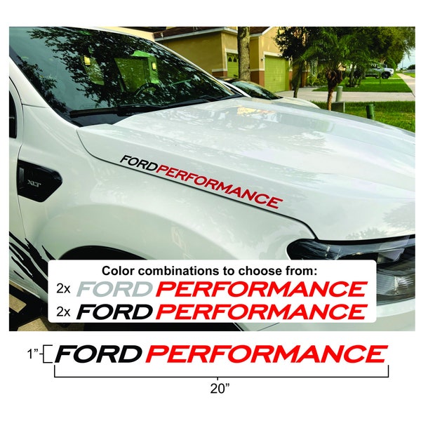 Ford Performance sticker decal (Pair) for Mustang, F150, Ranger, Raptor, Focus ST, Explorer ST, RS.