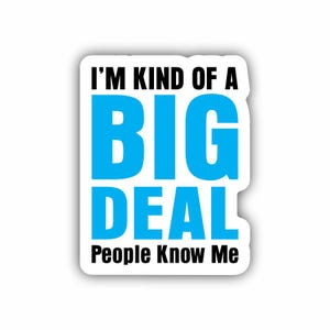 I'm Kind of a Big Deal Vinyl Sticker, Funny Decal