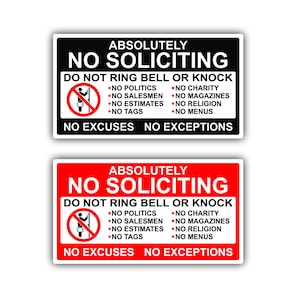 No Soliciting Sticker, Decal for Home, it does WORKS.