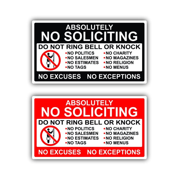 No Soliciting Sticker, Decal for Home, it does WORKS.