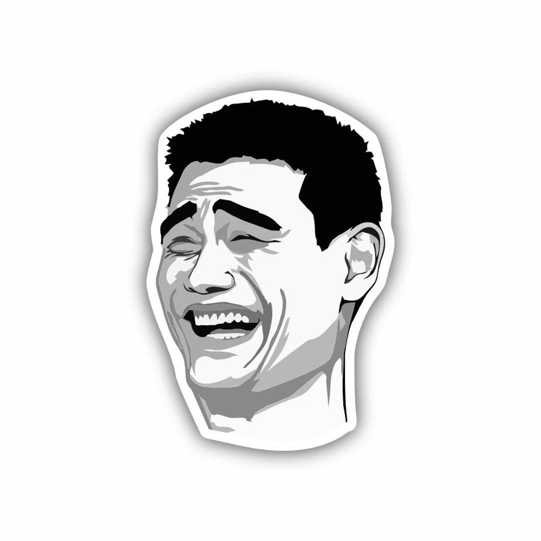 Sticker Meme Face Zip File Meme Face Vinyl Sticker, Waterproof Decal for Hard Hat, Laptop, Cooler ...