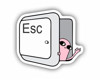 Pegatina de teclado Esc, vinilo impermeable para portátil y casco