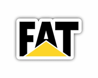 Adhesivo de vinilo FAT, impermeable, para casco, portátil y nevera.