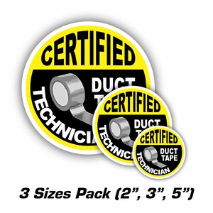 Certified Duct Tape Technician Vinyl Sticker, Funny Decal - Etsy