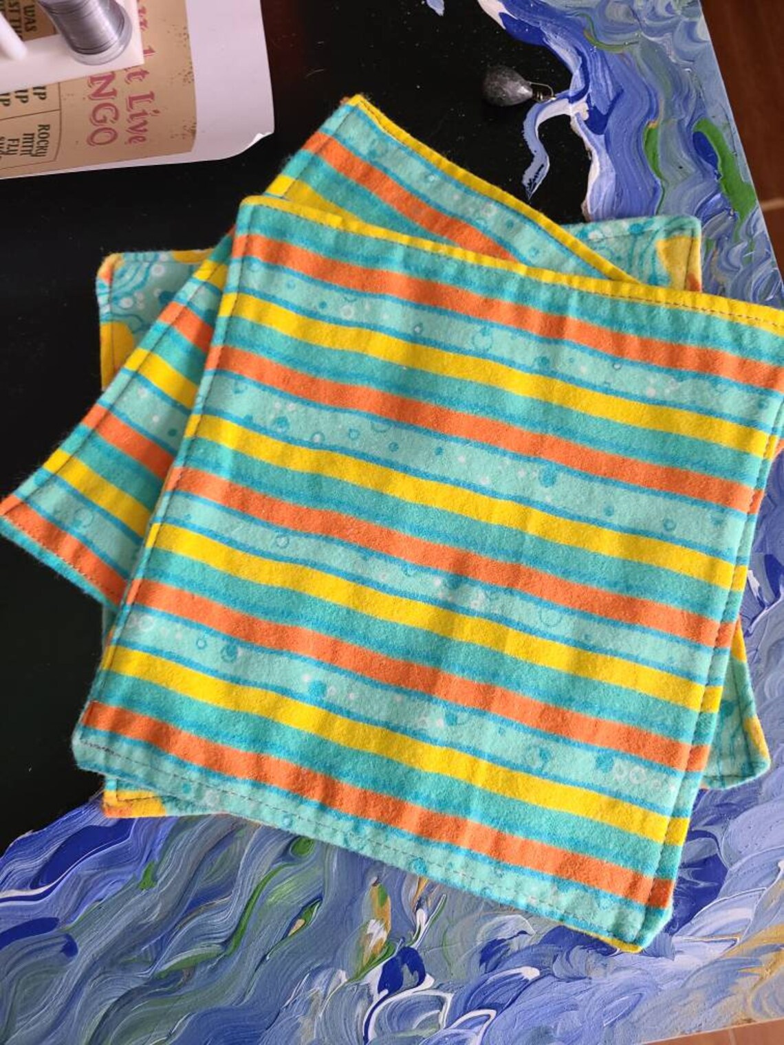 Set of 5 Cotton Flannel Washcloth / Facecloth / BabyCloth / Etsy