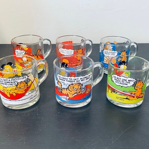 Vintage 1978 McDonald's Garfield Glass Coffee Cup Mug - Choose Your Favorite!