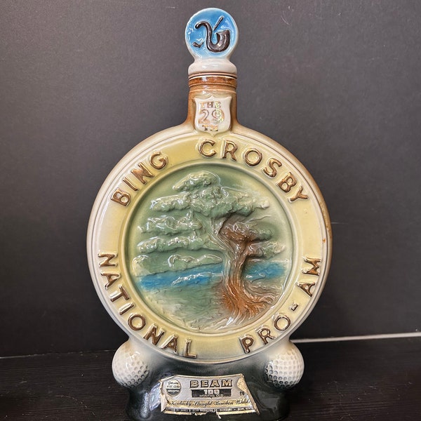 Chapeau Golf Vintage Bing's Pro-Am Pebble Beach – Dédicacé Bing Crosby, Bleu