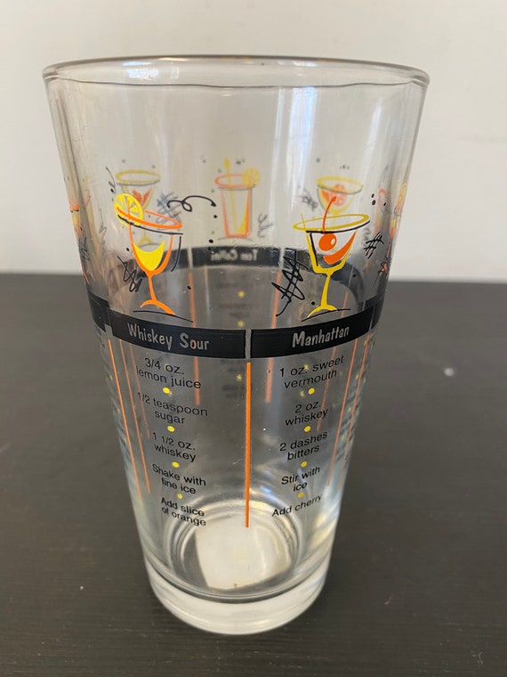 Cocktail Mixing Glass with 7 Recipes Heavy Glass Drink 16.2 ounce