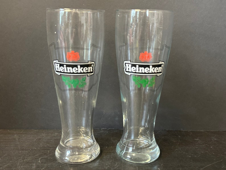 Set of 2 Heineken Beer 9 Pilsner Glasses Etsy