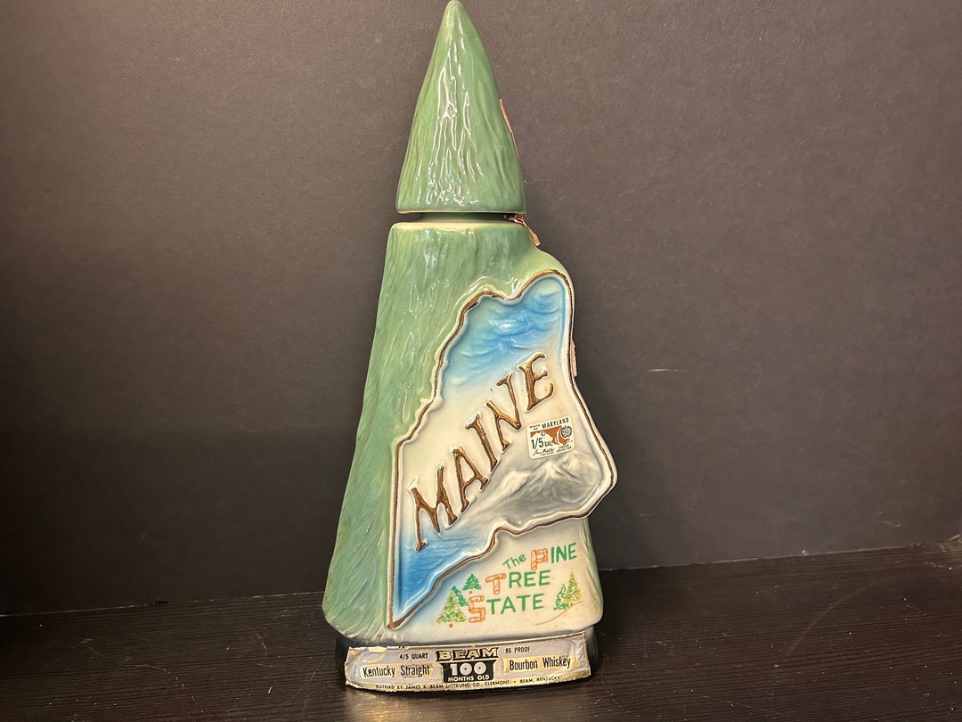 Vintage 1970 Jim Beam Maine 150th Anniversary Pine Tree State Etsy