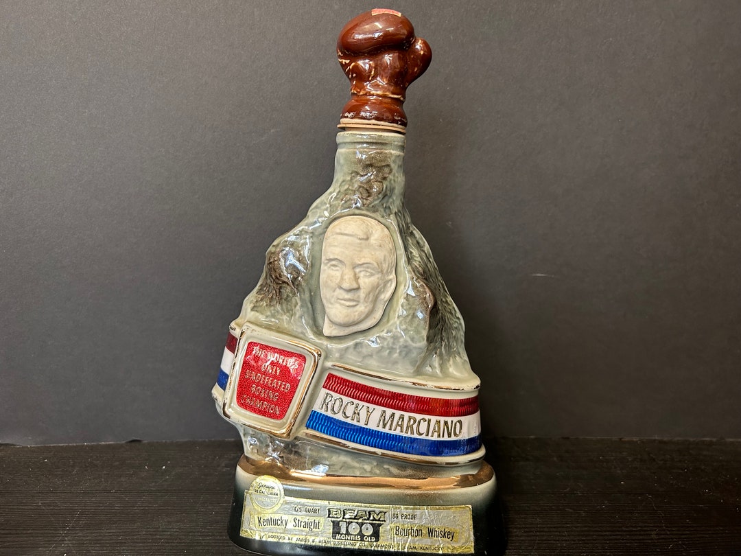 Vintage 1973 Jim Beam Rocky Marciano Commemorative Undefeated Etsy