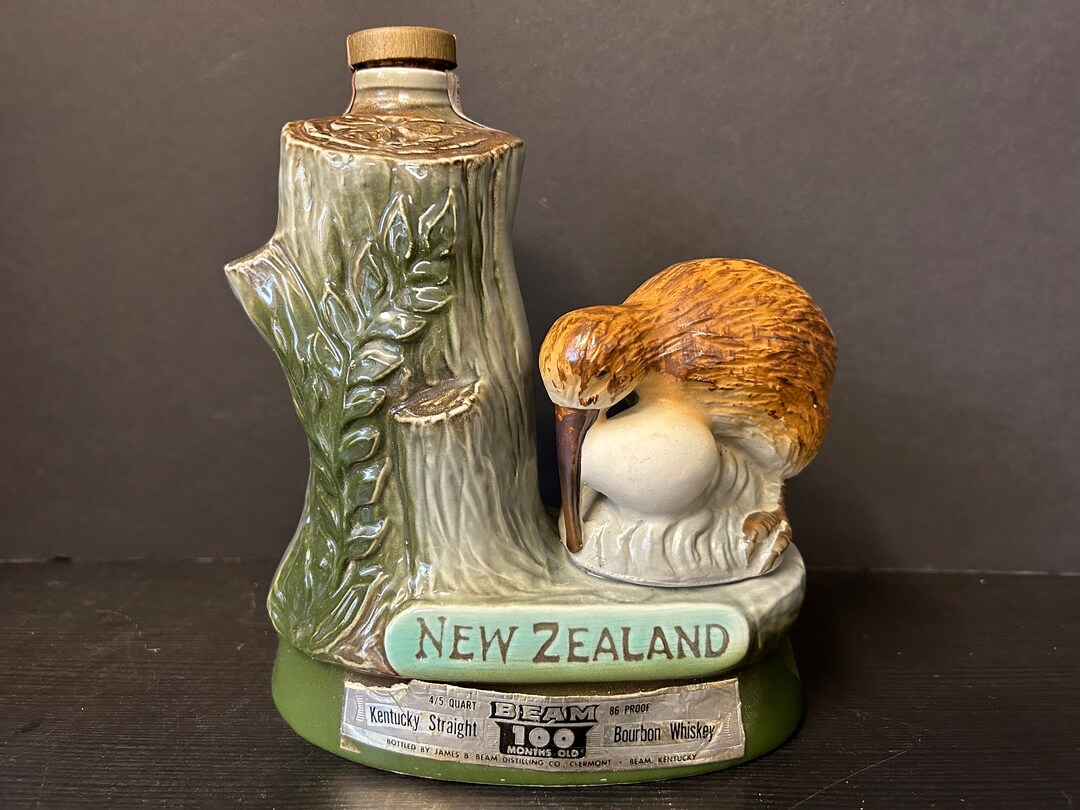 Vintage 1974 Jim Beam New Zealand Kiwi Bird Empty Whiskey Etsy