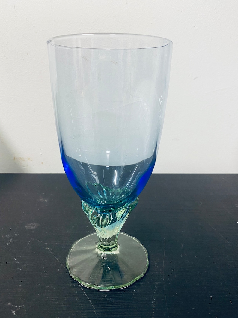 Bormioli Rocco BAHIA Blue Green Glasses Stemmed 7.5 Iced Etsy