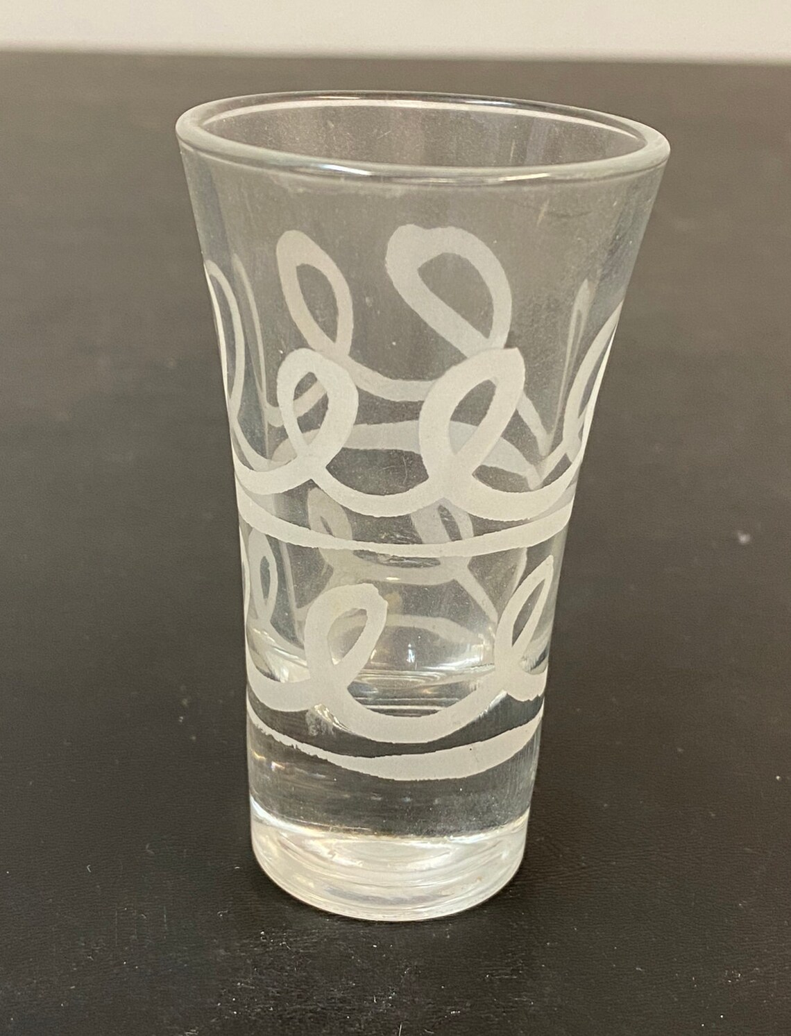 Etched Swirl Designed Tall Shot Glass Etsy