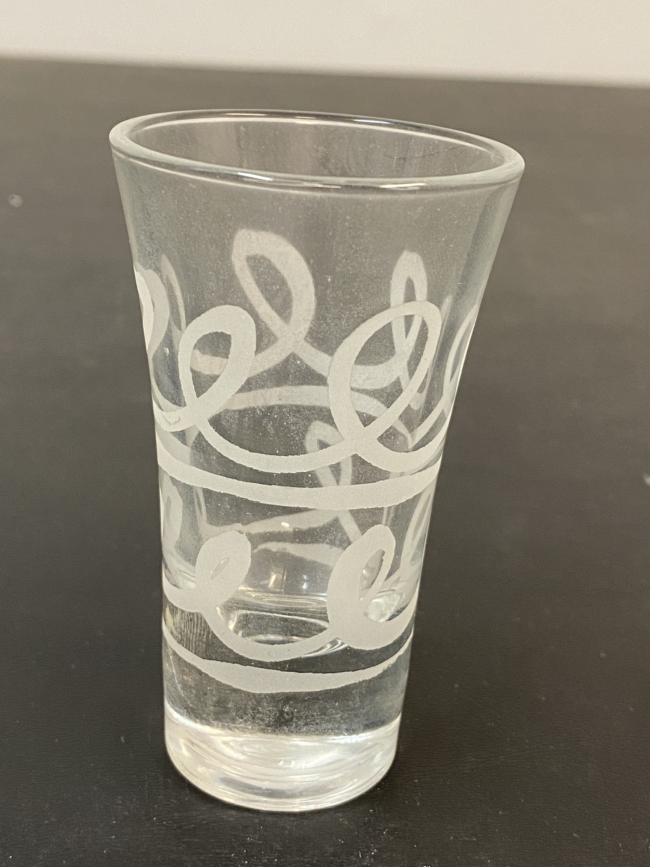 Etched Swirl Designed Tall Shot Glass Etsy