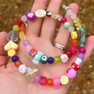 mismatch necklace; mixed bead necklace; colourful necklace; trending necklace; statement necklace; happy necklace; summer necklace; beaded image 1
