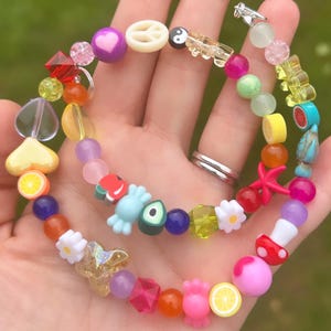 mismatch necklace; mixed bead necklace; colourful necklace; trending necklace; statement necklace; happy necklace; summer necklace; beaded image 6