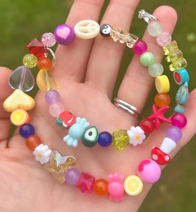 mismatch necklace; mixed bead necklace; colourful necklace; trending necklace; statement necklace; happy necklace; summer necklace; beaded image 6