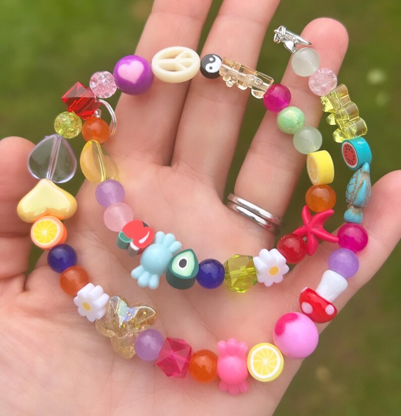 mismatch necklace; mixed bead necklace; colourful necklace; trending necklace; statement necklace; happy necklace; summer necklace; beaded image 7
